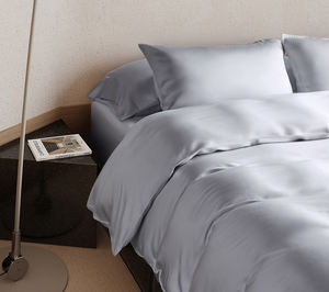 Fabrika lüks % 100% bambu düz renk yatak takımları çarşaf çarşaf seti yorgan seti - Product Image 5