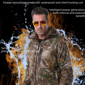 Tuta mimetica da campeggio all'aperto riscaldata da caccia alla giungla abbigliamento bionico silente cacciatore di addestramento tattico - Product Image 6