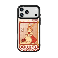 Coque de téléphone AG Feeling Black Edge avec motif Gilding Queen Rabit pour iPhone 17, 17 Pro Max, 16 Pro, 15 – Coque magnétique