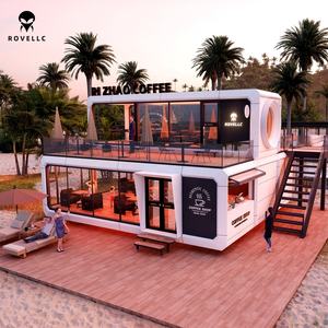 Vente en gros de maisons conteneurs mobiles de luxe en acier préfabriqué à 2 étages, type capsule spatiale, pour applications commerciales et cafés - Product Image 1