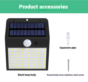 Ngoài trời IP65 an ninh LED Tường ánh sáng không dây cảm biến chuyển động 158/128/208 panel năng lượng mặt trời điện vườn PC cơ thể năng lượng mặt trời đèn sân vườn - Product Image 3