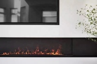 Cheminées électriques intelligentes Sefire à vapeur d'eau, atomiseur de brume, flamme néon décorative LED 3D noire personnalisée