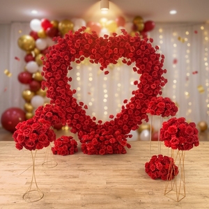 Arco <span class=keywords><strong>de</strong></span> Corazón Artificial L304 <span class=keywords><strong>para</strong></span> Decoración <span class=keywords><strong>de</strong></span> Escenarios, Arreglo 5D con Rosas <span class=keywords><strong>para</strong></span> Propuesta <span class=keywords><strong>de</strong></span> Matrimonio y Decoración <span class=keywords><strong>de</strong></span> Bodas - Product Image 1