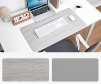 Tapis de souris surdimensionné imperméable en cuir de grain de bois d'imitation, tapis de bureau coloré en bois épais, tapis de bureau d'ordinateur d'étude de bureau