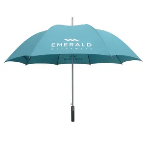 مظلة جولف كبيرة مفتوحة أوتوماتيكية بشعار مخصص مظلة مزدوجة بشعار مظلة جولف ترويجية بطبقة مزدوجة مقاومة للرياح مع شعار
