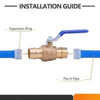 Robinet à bille en laiton sans plomb F1960 à expansion à froid PEX-A certifié NSF61 NSF372 CUPC pour systèmes d'eau chaude et froide