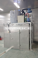 Machine à glace en flocons 8T, machine à glace en flocons industrielle avec bac de stockage de glace, 8 tonnes par jour, machine à glace en acier inoxydable