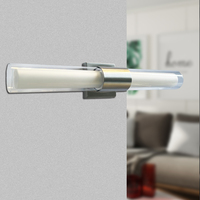 Applique murale moderne à LED pour salle de bain - Abat-jour en verre transparent, luminaire noir, lampe de salle de bain au-dessus du miroir