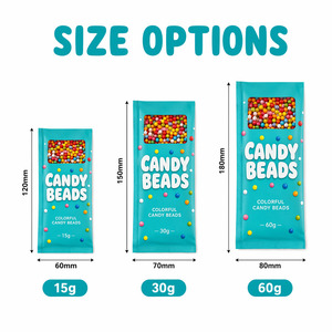 Bolsas de Mylar con Cierre de Tres Lados para Caramelos Pequeños, Bolsas Planas con Ventana, Ligeras, para Envasar Dulces, Chispas y Golosinas - Product Image 3