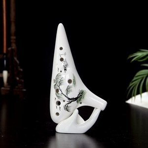 Ocarina traditionnelle chinoise en porcelaine à 12 trous, instrument de musique folklorique, cadeau souvenir, vente en gros - Product Image 4