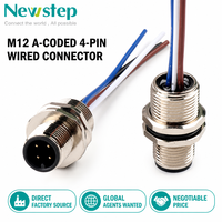 Kabel Sensor Perakitan Panel Mount Tahan Air IP67 M12 4/5-Pin dengan Konektor Bundar PG9 Berlapis Emas Tembaga