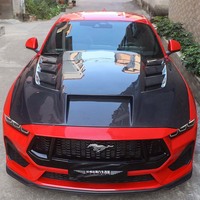 Nouveau capot noir en fibre de carbone humide avec clips de fixation style TF Gen 2 pour Mustang Dark Horse S650 (à fixer par vis)