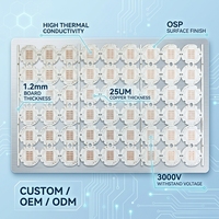Panneau PCB MCPCB en aluminium LED, 1,2 mm, 25 µm, cuivre OSP, haute conductivité thermique pour éclairage à LED