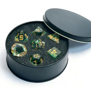 Hars Transparant Tweekleurig Goud Lettertype Bewegingspad Veelvlak Dnd Dobbelstenen Set Dragon En Dragon Rpg <span class=keywords><strong>Game</strong></span> Cadeau - Product Image 5