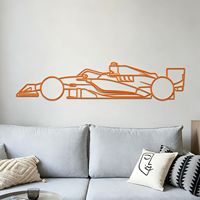 Decorazione Murale in Metallo 3D OEM 2026 Auto da Corsa F1, Taglio Laser, Finitura Antiruggine, Misure Personalizzabili per Appassionati di Auto