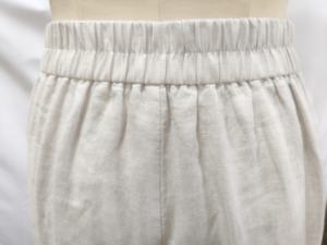 ALBB003ผู้หญิงกางเกงเอวสูงขากว้างแบบลำลองกางเกงซักได้เอวยางยืดระบายอากาศได้ดีผ้าลินิน100% ฤดูร้อน - Product Image 4