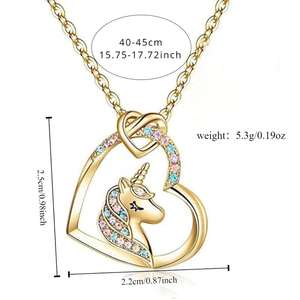 Collier pendentif en cristal licorne doux et romantique à 26 lettres, style INS, cadeau de vacances pour filles - Product Image 3