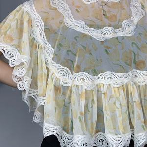 Camisas Casuales de Mujer, Blusa de Manga Corta con Ojales, Top de Verano - Product Image 6