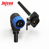 Connecteur hybride étanche M23 2+1+5 broches, mâle surmoulé à 90 degrés, prise femelle, 50A 15A 5A IP67