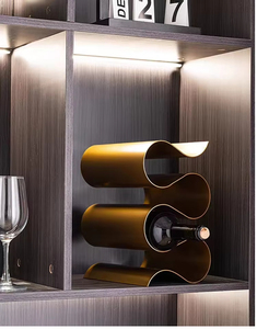 Environmental Protection Desktop Decoration S Shape Metal Wine Bottle Holder Sample Room Wine <b>Cabinet</b> - Product Image 5
