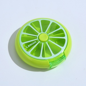 Pill Box Organizer Plastic Weekly 7-Day <b>3</b>-Times Medicine Dispenser Push Button Rotate Planner 7 Compartments Modern Design - Product Image 2