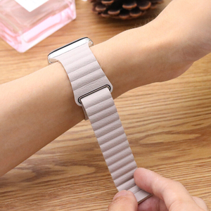 Correa de reloj de bucle de cuero magnético de moda para <span class=keywords><strong>Apple</strong></span> <span class=keywords><strong>Watch</strong></span> Series 1-6 Compatible con modelos de 38mm 40mm 42mm 44mm - Product Image 3