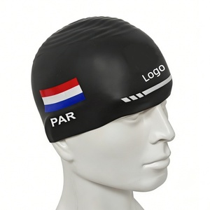 Casquette de course imperméable OEM, <span class=keywords><strong>bonnet</strong></span> de bain en silicone pour adultes et enfants, logo imprimé, couleur personnalisée - Product Image 1