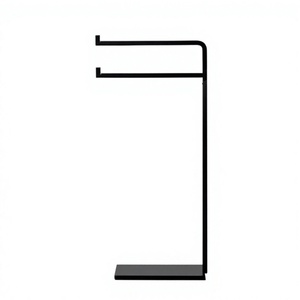 Porte-serviettes décoratif en métal en forme de L pour sol, design moderne, durable, résistant à la rouille, en laiton, pour salle de bain moderne - Product Image 1