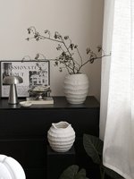 Vase en céramique côtelé moderne, blanc texturé, vase décoratif pour fleurs, décoration de table, accessoires pour la maison de style Wabi-sabi nordique