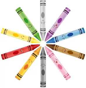 Pegatinas de pared de crayón personalizadas para niños, calcomanías de pared de 10 colores para escuela, aula, arte, decoración de habitación