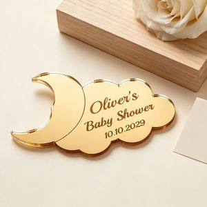 Personalized Acrylic Moon Cloud Baby Shower Wedding Favor Gift Tags Custom <b>Names</b> for <b>Christmas</b> Birthday Baptism Eid <b>Place</b> Cards - Product Image 5
