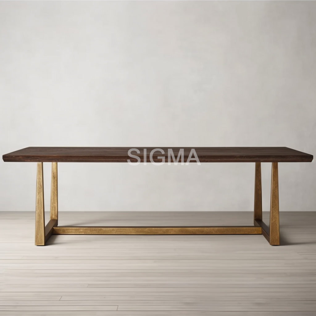 Luxury Dining Table Set Dining Room Furniture Metal Base Extendable Table