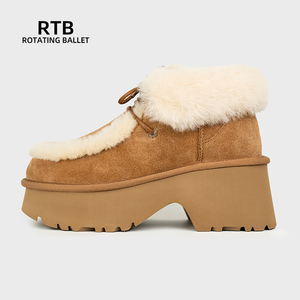 Giày bốt nữ da cừu thật lót lông cừu Giày bốt mùa đông ấm áp có lót lông thật - Product Image 2