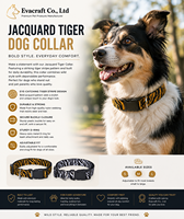 Ensemble collier et laisse pour chien en jacquard durable avec fermeture à boucle, motif animal, taille petite, moyenne, grande, ensemble assorti pour chiens