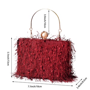 Bolso de mano con borlas grandes para mujer, elegante bolso de noche para cóctel, bandolera para vestido de novia, fiesta, o uso diario. - Product Image 6