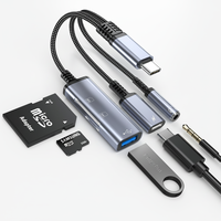 Station d'accueil 3 en 1 Type-C, lecteur de carte USB TF SD, adaptateur, hub triple port, modèle YDF-56