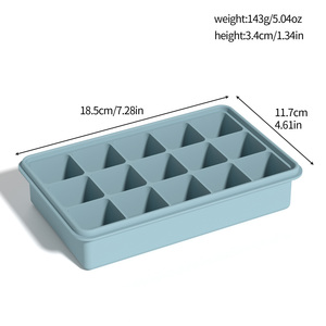 Molde de helado de silicona de 15 cavidades del fabricante, forma cuadrada novedosa con tapas fáciles de usar y herramienta de paleta de impresión de logotipo personalizado - Product Image 6