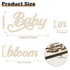 Letras de Madera para Decoración de Fiestas, Letras de Madera Recortadas con la Frase 'Baby in Bloom', Venta al por Mayor - Product Image 3