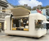 Stand à limonade mobile de style européen simple avec système de distribution multi- robinets pour un service de boissons rafraîchissantes sur les marchés d'été