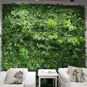 批发室内室外假抗紫外线人造苔草墙绿色仿真植物墙