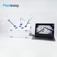 Medeasy Pelvitraineur de Laparoscopie Simulateur Laparoscopique avec Caméra Droite d'Entraînement Réglable, Modules et Instruments