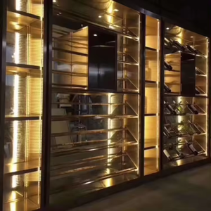 Modern Luxury Gold Bar Wine <b>Cabinet</b> <b>Storage</b> Metal Red Shelf Mhwr-001, Mhwr-002 Metal Wine <b>Cabinet</b> - Product Image 3
