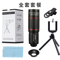 Lensa ponsel telefoto eksternal, lensa telepon genggam dengan Tripod Universal, teleskop kaca optik 18x perbesaran telepon seluler untuk iphone Android
