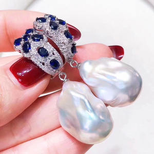 Accesorio de Plata S925 para DIY con Perlas, Cuentas Redondas de 8-12mm, Modelo 21597, Base para Pendientes de Flor y Uñas, para Pendientes Colgantes de Moda - Product Image 1