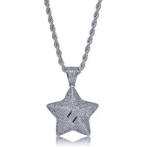 Collar de Joyería Unisex de Moda con Colgante de Estrella de Cinco Puntas de Dibujos Animados Hip Hop, Micro Pavimentado con Circonita Cúbica, Venta Caliente Transfronteriza - Product Image 6
