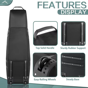 Sac de voyage de golf de taille universelle pour l'extérieur, étui de voyage de golf robuste et résistant à l'usure avec roues - Product Image 3