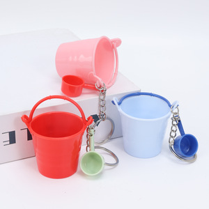 Plastic toy mini bucket and water ladle set, <b>backpack</b>, keychain, pendant, mini supermarket scene props - Product Image 4
