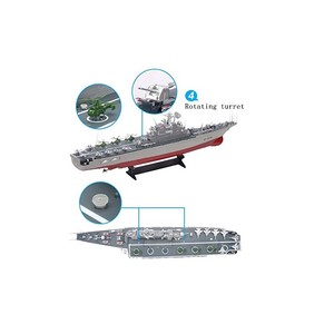 Portaaviones a Control Remoto Grande, Escala 1:275, 760mm, RTR, Buque de Guerra, Lancha Rápida, Yate, Modelo Eléctrico para Aficionados HT-2878B - Product Image 6
