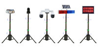 Tour d'éclairage LED télescopique portable OKAF OK-PRO1 avec batterie intégrée, éclairage d'événements en extérieur, mât télescopique