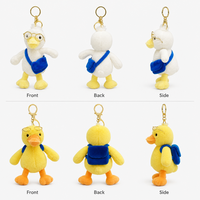 Zaves 2026 Nouveau Design Écologique Doux et Durable Porte-clés en Peluche Canard Jaune Lunettes Dorées Premium Unisexe pour Sac à Dos Scolaire